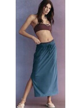 Free People NWT Wes Skirt Co-Ord 2-Piece Set Size Small In Deep Blue Sea